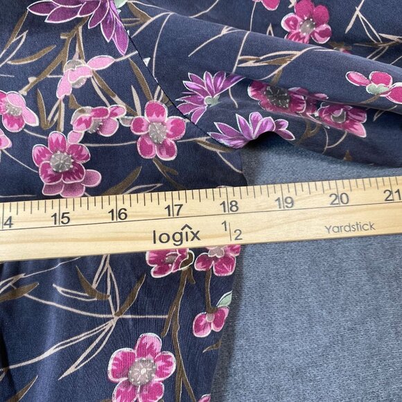 Allison Taylor Petite Floral Bomber Jacket With Ribbed Trim & Front Zip Womens S - Picture 11 of 11